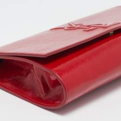 Pre Owned حقيبة كلتش سان لوران بل دو جور جلد ذهبية ميتالك 