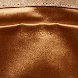 Pre Owned Yves Saint Laurent Gold Patent Leather Y-Ligne Flap Clutch