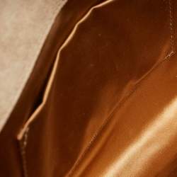 Pre Owned Yves Saint Laurent Gold Patent Leather Y-Ligne Flap Clutch