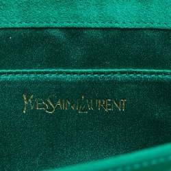 Pre Owned Yves Saint Laurent Green Patent Leather Belle De Jour Flap Clutch