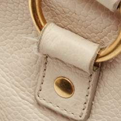 Yves Saint Laurent Off White Leather Medium Muse Satchel