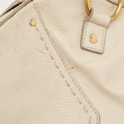 Yves Saint Laurent Off White Leather Medium Muse Satchel