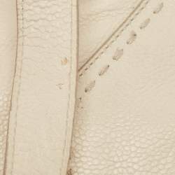 Yves Saint Laurent Off White Leather Medium Muse Satchel