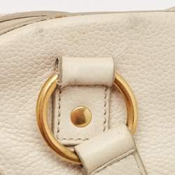 Yves Saint Laurent Off White Leather Medium Muse Satchel