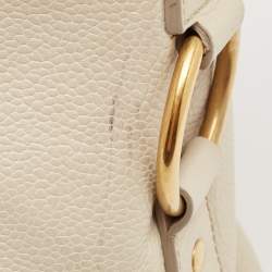 Yves Saint Laurent Off White Leather Medium Muse Satchel