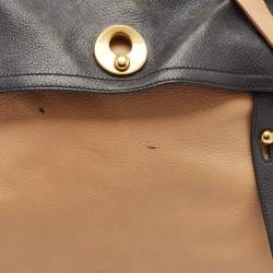 Yves Saint Laurent Tricolor Leather and Suede Large Muse Two Top Handle Bag