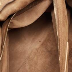 Yves Saint Laurent Tricolor Leather and Suede Large Muse Two Top Handle Bag