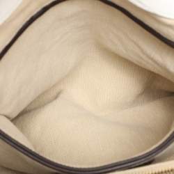 Pre Owned Yves Saint Laurent White Nubuck Croc Embossed Leather Capri Flap Shoulder Bag