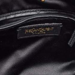 Yves Saint Laurent Grey Croc Embossed Nubuck Leather Shoulder Bag