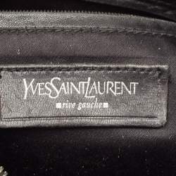 Pre Owned Yves Saint Laurent Black Canvas and Leather Kahala Boston Bag