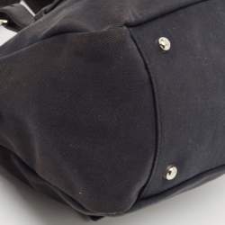 Pre Owned Yves Saint Laurent Black Canvas and Leather Kahala Boston Bag