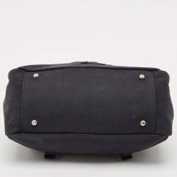 Pre Owned Yves Saint Laurent Black Canvas and Leather Kahala Boston Bag