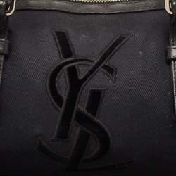 Pre Owned Yves Saint Laurent Black Canvas and Leather Kahala Boston Bag