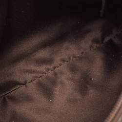 Pre Owned Yves Saint Laurent Dark Brown Leather Logo Boston Bag