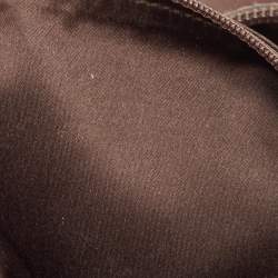 Pre Owned Yves Saint Laurent Dark Brown Leather Logo Boston Bag