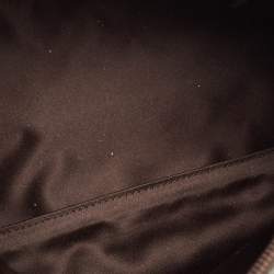 Pre Owned Yves Saint Laurent Dark Brown Leather Logo Boston Bag