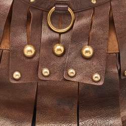 Yves Saint Laurent Two Tone Brown Suede and Leather Rive Gauche Shoulder Bag