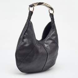 Pre Owned Yves Saint Laurent Black Leather Mombasa Hobo