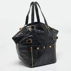 Pre Owned Yves Saint Laurent Black Patent Leather Large Downtown Tote
