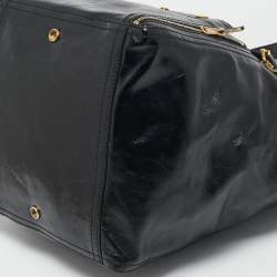 Pre Owned Yves Saint Laurent Black Patent Leather Large Downtown Tote