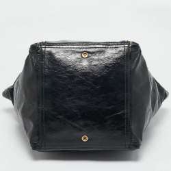 Pre Owned Yves Saint Laurent Black Patent Leather Large Downtown Tote