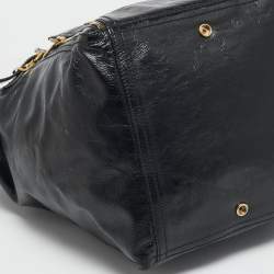 Pre Owned Yves Saint Laurent Black Patent Leather Large Downtown Tote
