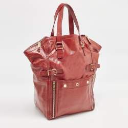 Yves Saint Laurent Red Patent Leather Large Downtown Tote 