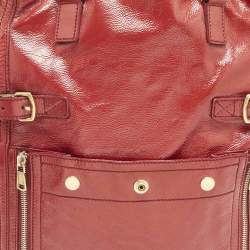 Yves Saint Laurent Red Patent Leather Large Downtown Tote 