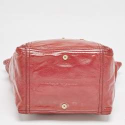 Yves Saint Laurent Red Patent Leather Large Downtown Tote 