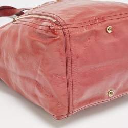 Yves Saint Laurent Red Patent Leather Large Downtown Tote 