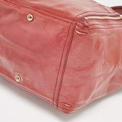 Yves Saint Laurent Red Patent Leather Large Downtown Tote 
