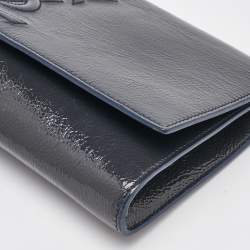 Yves Saint Laurent Navy Blue Patent Leather Belle De Jour Clutch