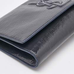 Yves Saint Laurent Navy Blue Patent Leather Belle De Jour Clutch