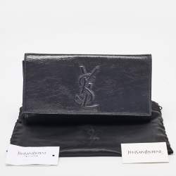 Yves Saint Laurent Navy Blue Patent Leather Belle De Jour Clutch