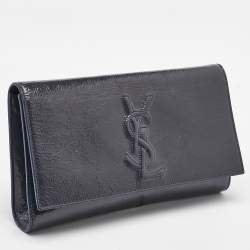 Yves Saint Laurent Navy Blue Patent Leather Belle De Jour Clutch