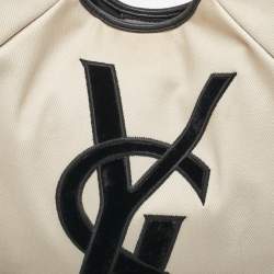 Yves Saint Laurent Cream/Black Canvas and Leather Vincennes Mombasa Hobo