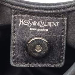 Yves Saint Laurent Cream/Black Canvas and Leather Vincennes Mombasa Hobo