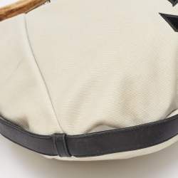 Yves Saint Laurent Cream/Black Canvas and Leather Vincennes Mombasa Hobo