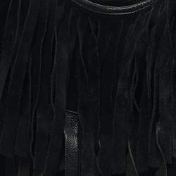 Pre Owned Yves Saint Laurent Black Suede and Leather La Boheme Hobo