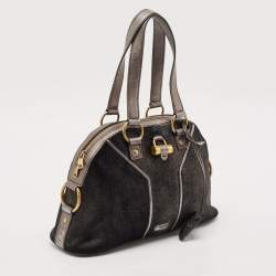Yves Saint Laurent Grey Calfhair and Leather Muse Bag