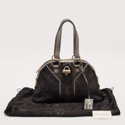 Yves Saint Laurent Grey Calfhair and Leather Muse Bag