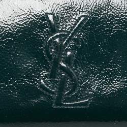 Yves Saint Laurent Green Patent Leather Belle De Jour Zip Continental Wallet