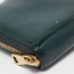 Yves Saint Laurent Green Patent Leather Belle De Jour Zip Continental Wallet
