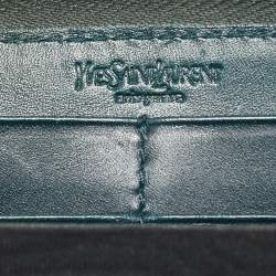 Yves Saint Laurent Green Patent Leather Belle De Jour Zip Continental Wallet