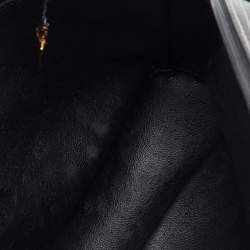 Yves Saint Laurent Navy Blue Leather Vintage Dome Zip Satchel