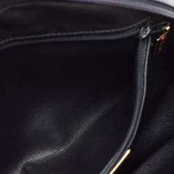 Yves Saint Laurent Navy Blue Leather Vintage Dome Zip Satchel