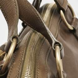 Yves Saint Laurent Olive Green Leather Oversized Muse Bag