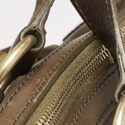 Yves Saint Laurent Olive Green Leather Oversized Muse Bag