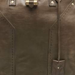 Yves Saint Laurent Olive Green Leather Oversized Muse Bag