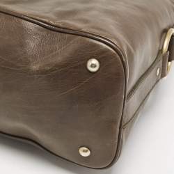Yves Saint Laurent Olive Green Leather Oversized Muse Bag